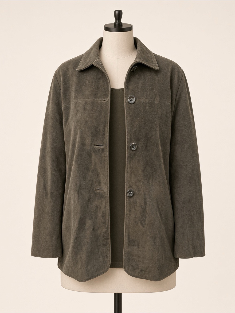 Banana Republic Genuine Suede Shirt Jacket Size S Brown Leather